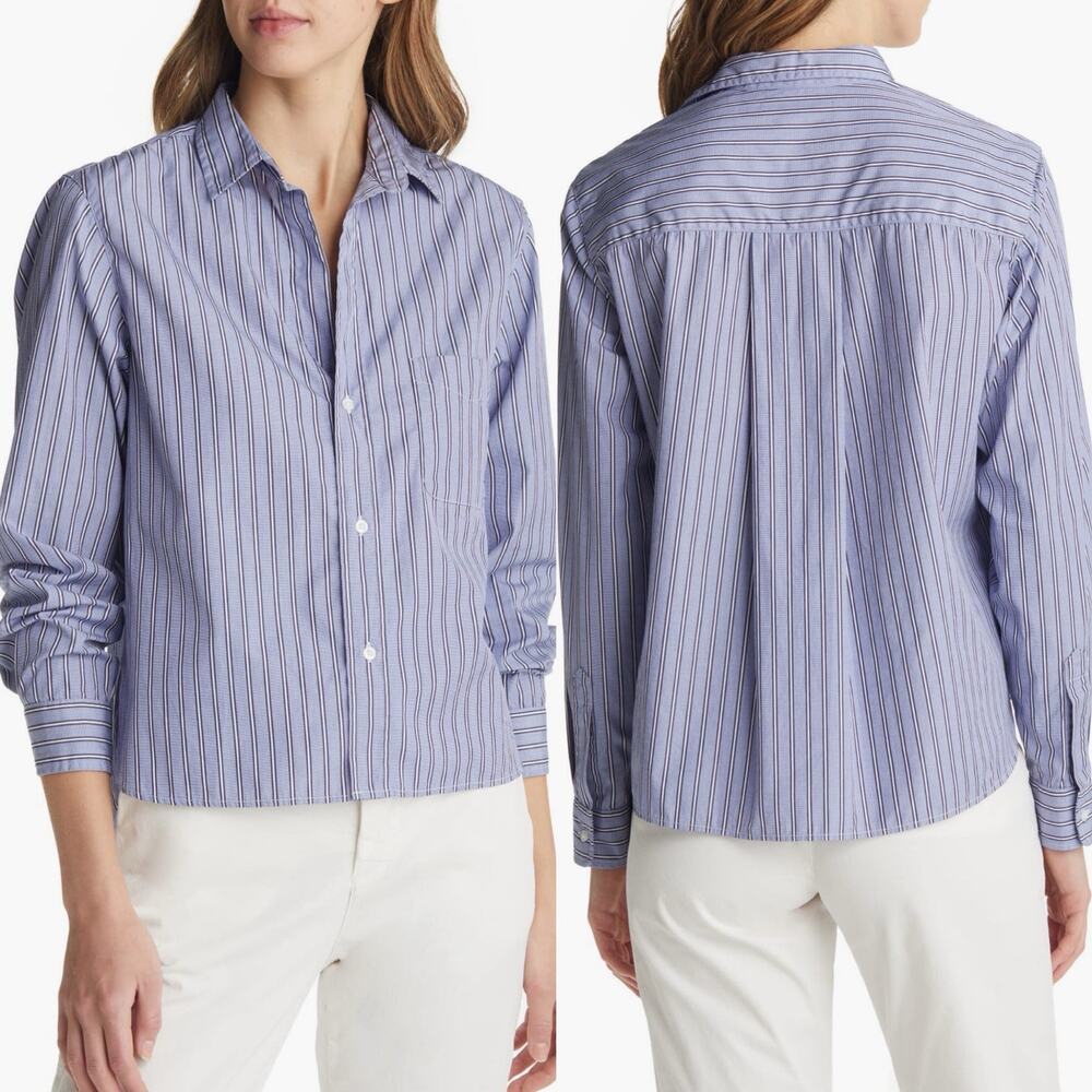 Frank & Eileen Womens SIlvio Untuckable Button-Up Striped Shirt Size Small - Picture 2 of 14
